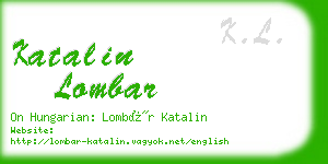 katalin lombar business card